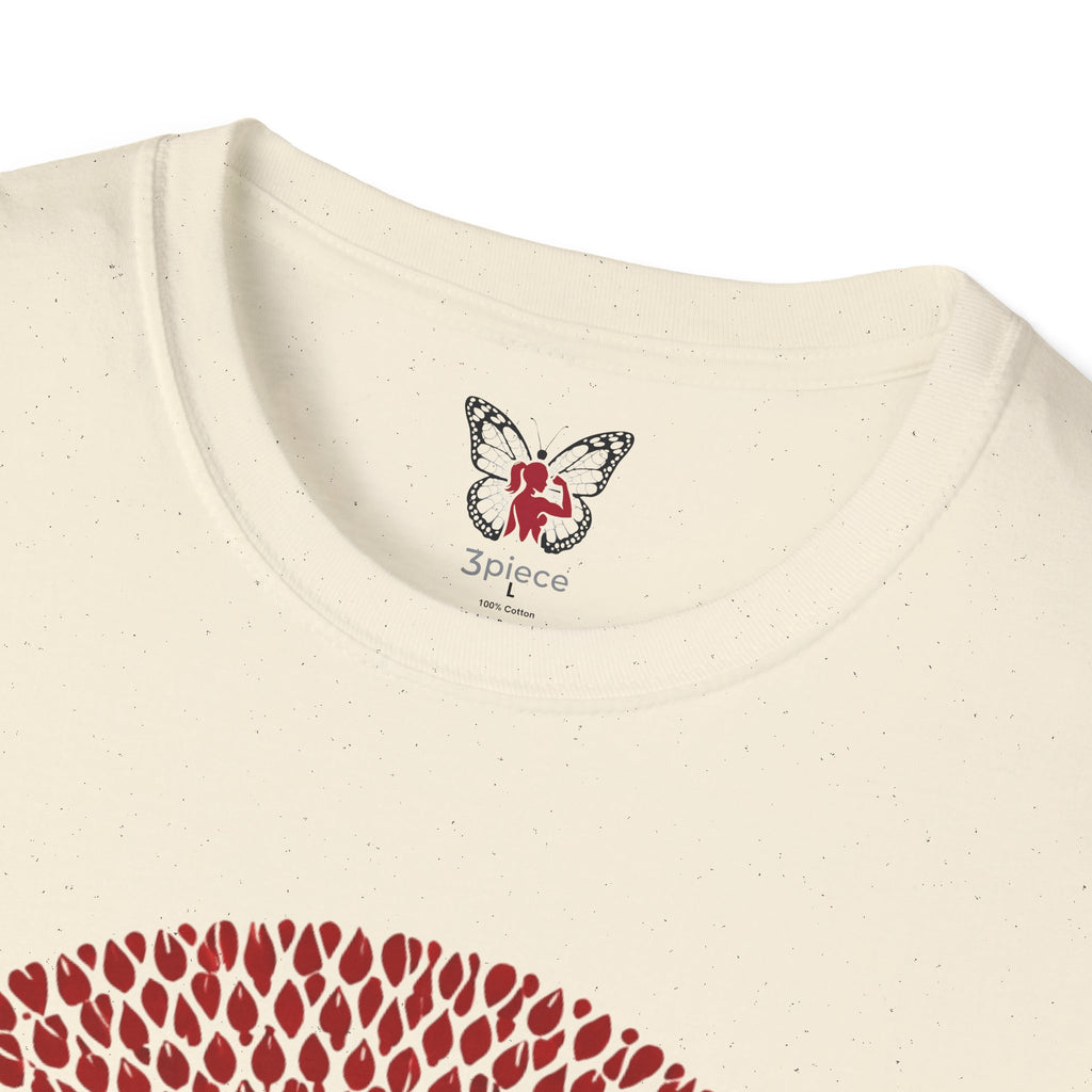 Panther Silhouette Mandala T-Shirt — Red Floral Pattern Tee for Cat Lovers