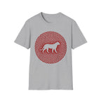 Dog Silhouette Mandala T-Shirt — Red Floral Pattern Tee for Dog Lovers