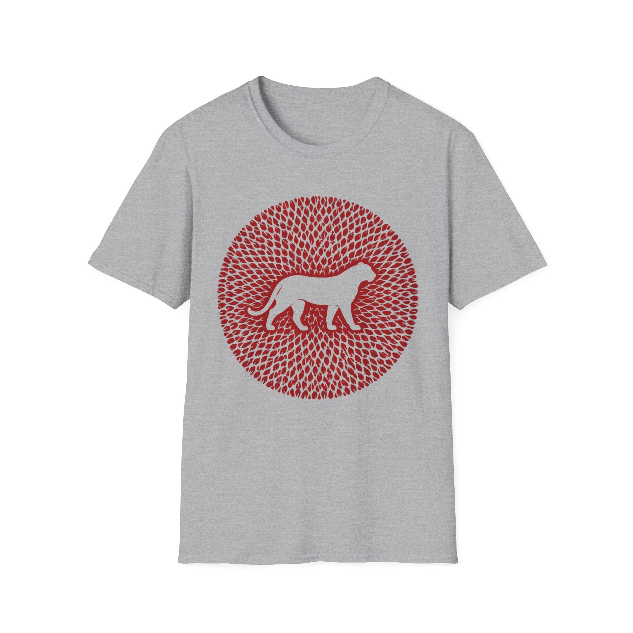 Dog Silhouette Mandala T-Shirt — Red Floral Pattern Tee for Dog Lovers