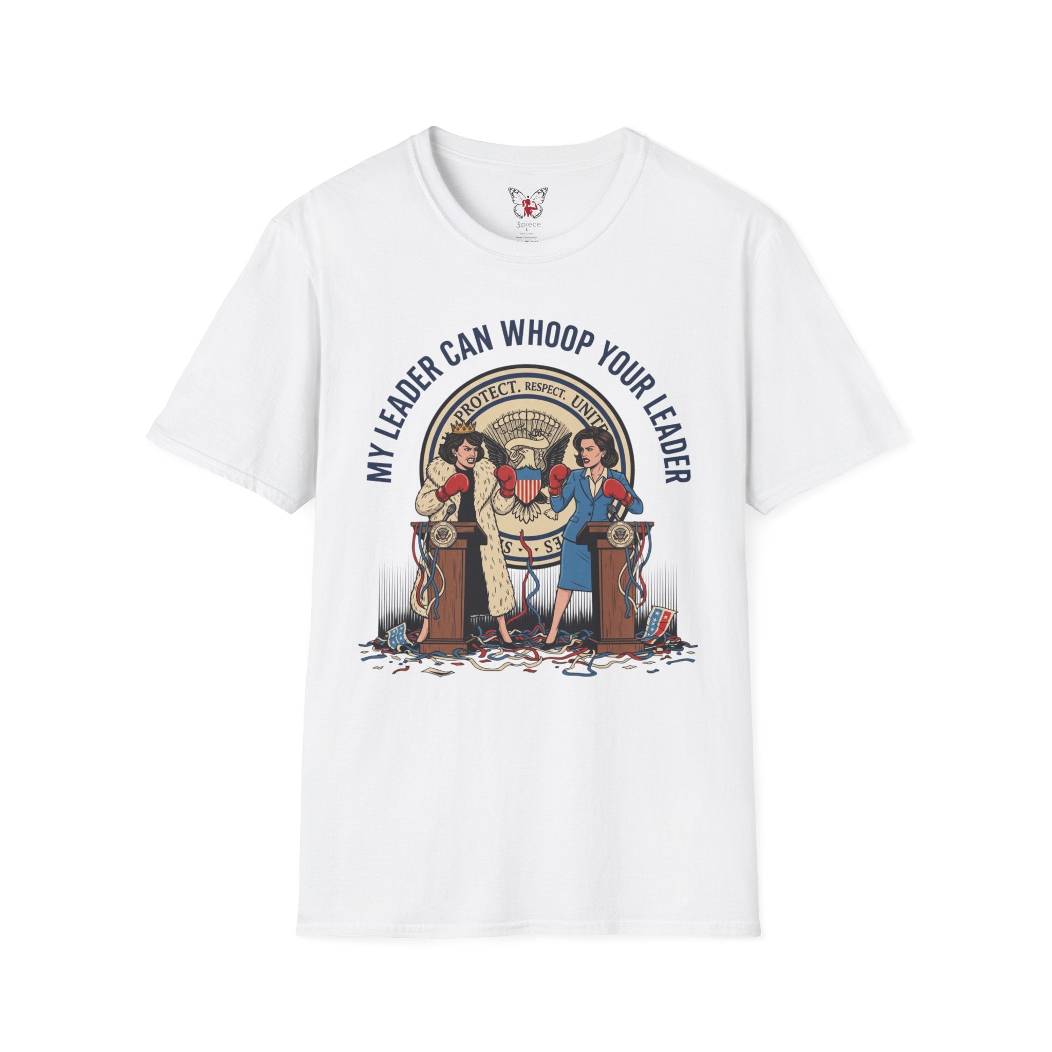 T‑Shirt — “My Leader Can Whoop Your Leader” Vintage Debate Graphic Tee