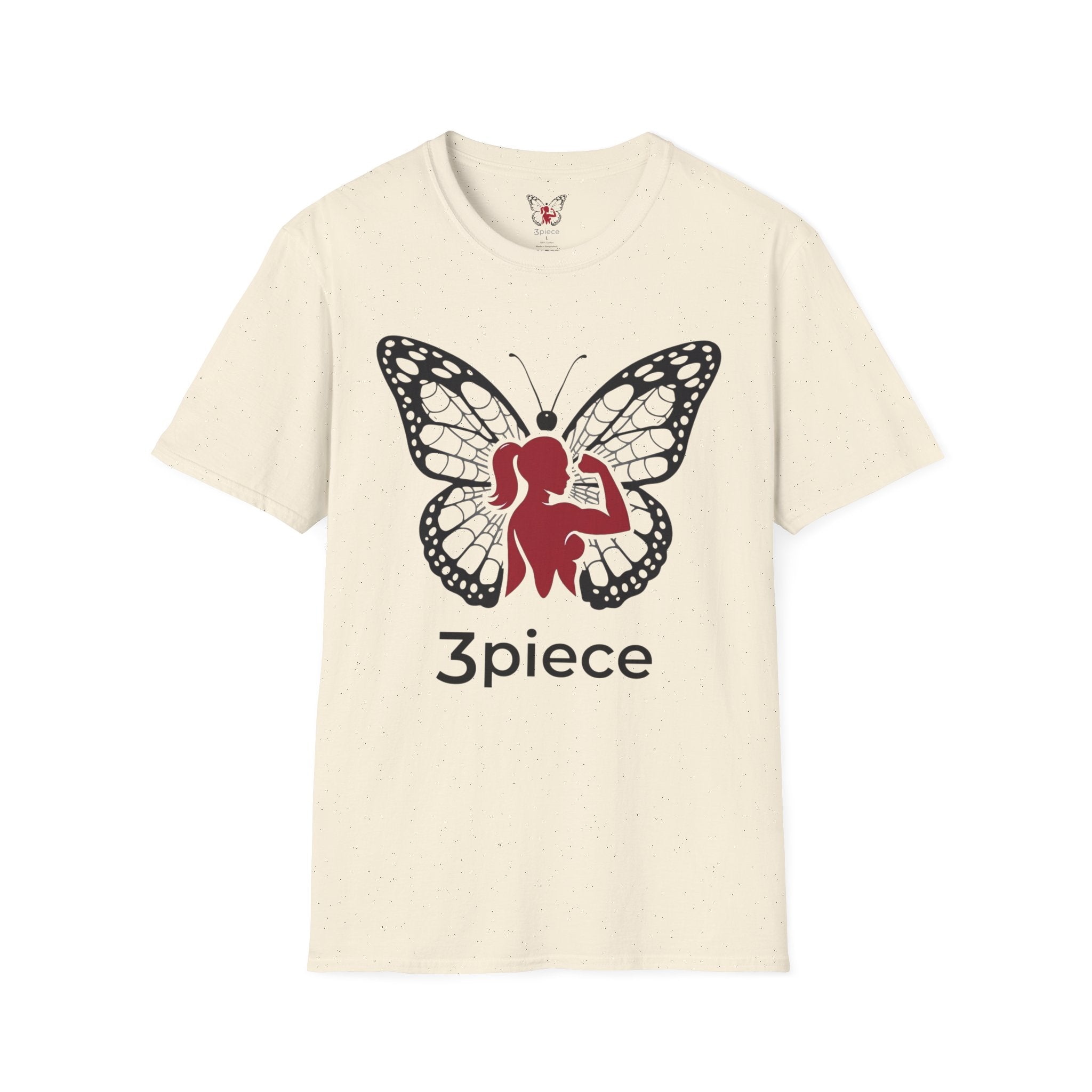 Butterfly Fitness Logo T-Shirt — "3piece" Silhouette Gym Tee