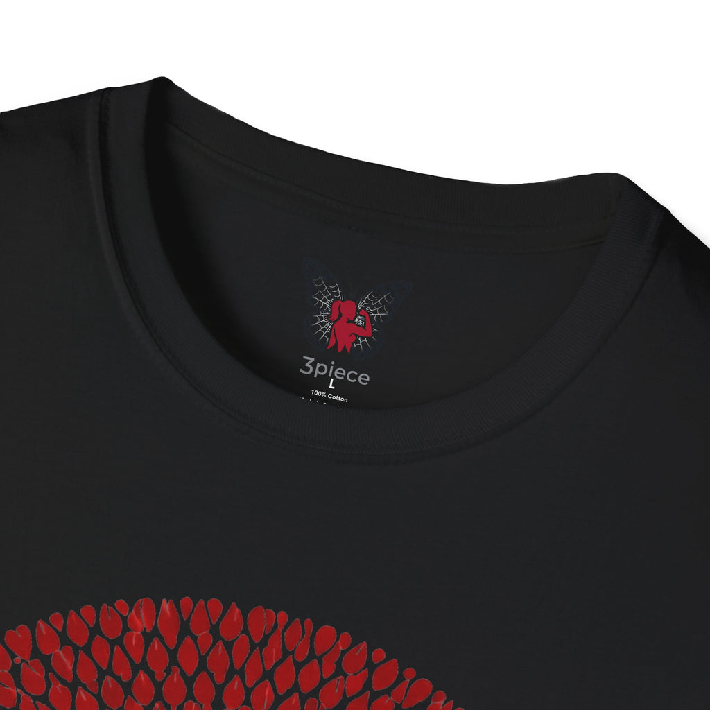 Panther Silhouette Mandala T-Shirt — Red Floral Pattern Tee for Cat Lovers
