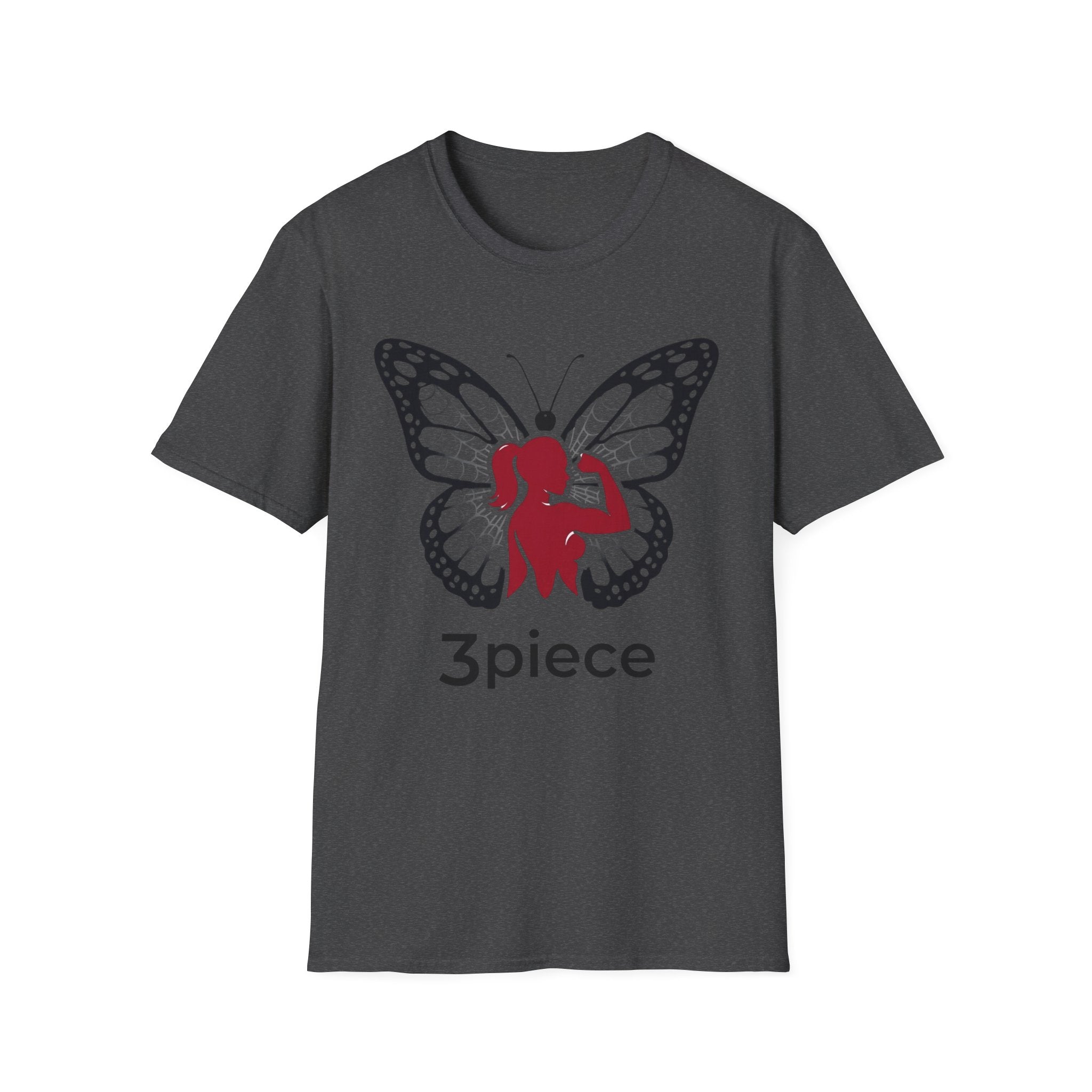 Butterfly Fitness Logo T-Shirt — "3piece" Silhouette Gym Tee