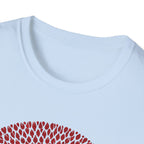Dog Silhouette Mandala T-Shirt — Red Floral Pattern Tee for Dog Lovers