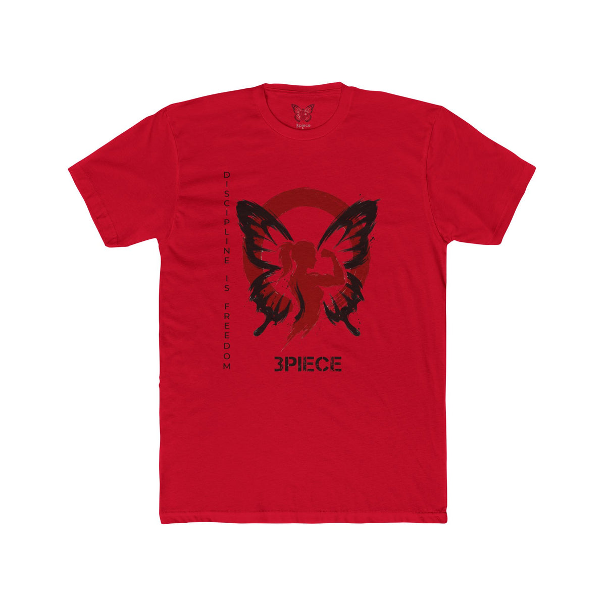 3PIECE Butterfly Emblem T-Shirt — "Discipline Is Freedom" Graphic Tee