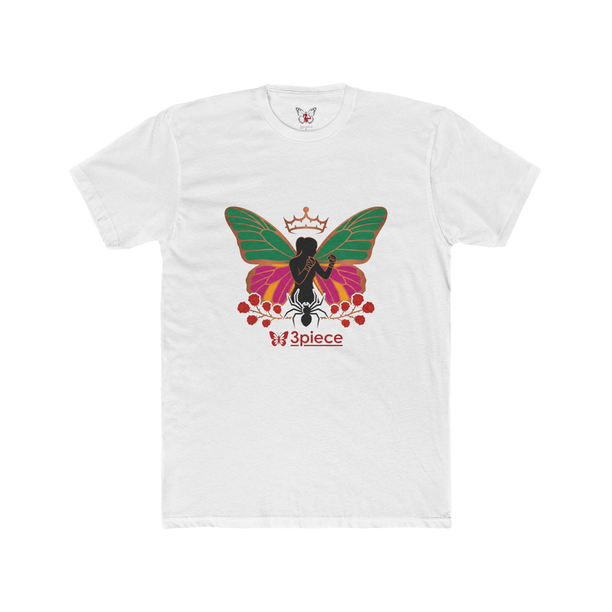 Butterfly Crown Tee — 'W3piece' Graphic Cotton T-Shirt