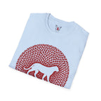 Panther Silhouette Mandala T-Shirt — Red Floral Pattern Tee for Cat Lovers