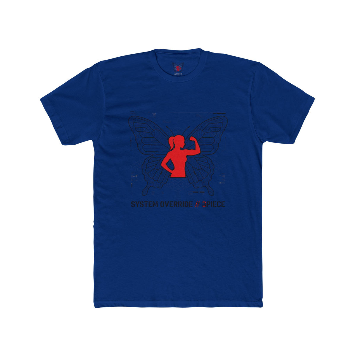 Butterfly Rebel Tee — "SYSTEM OVERRIDE // 3PIECE" Graphic Shirt