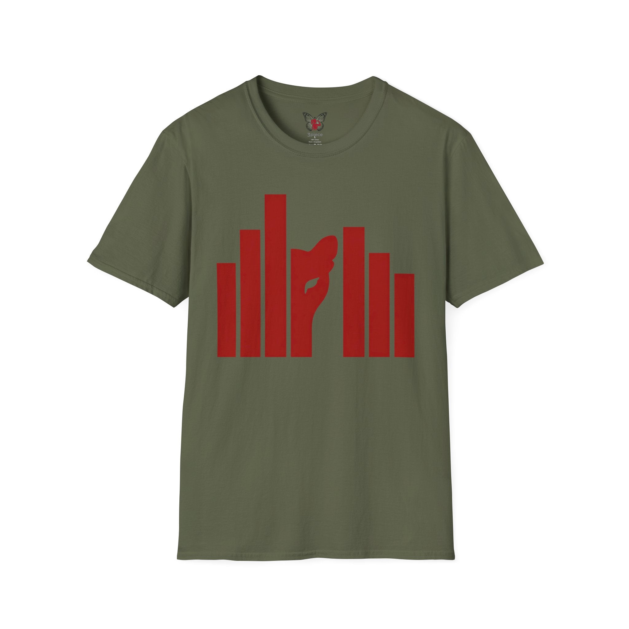 Panther Half-Face Tee — Fierce Panther Hiding Behind Gate