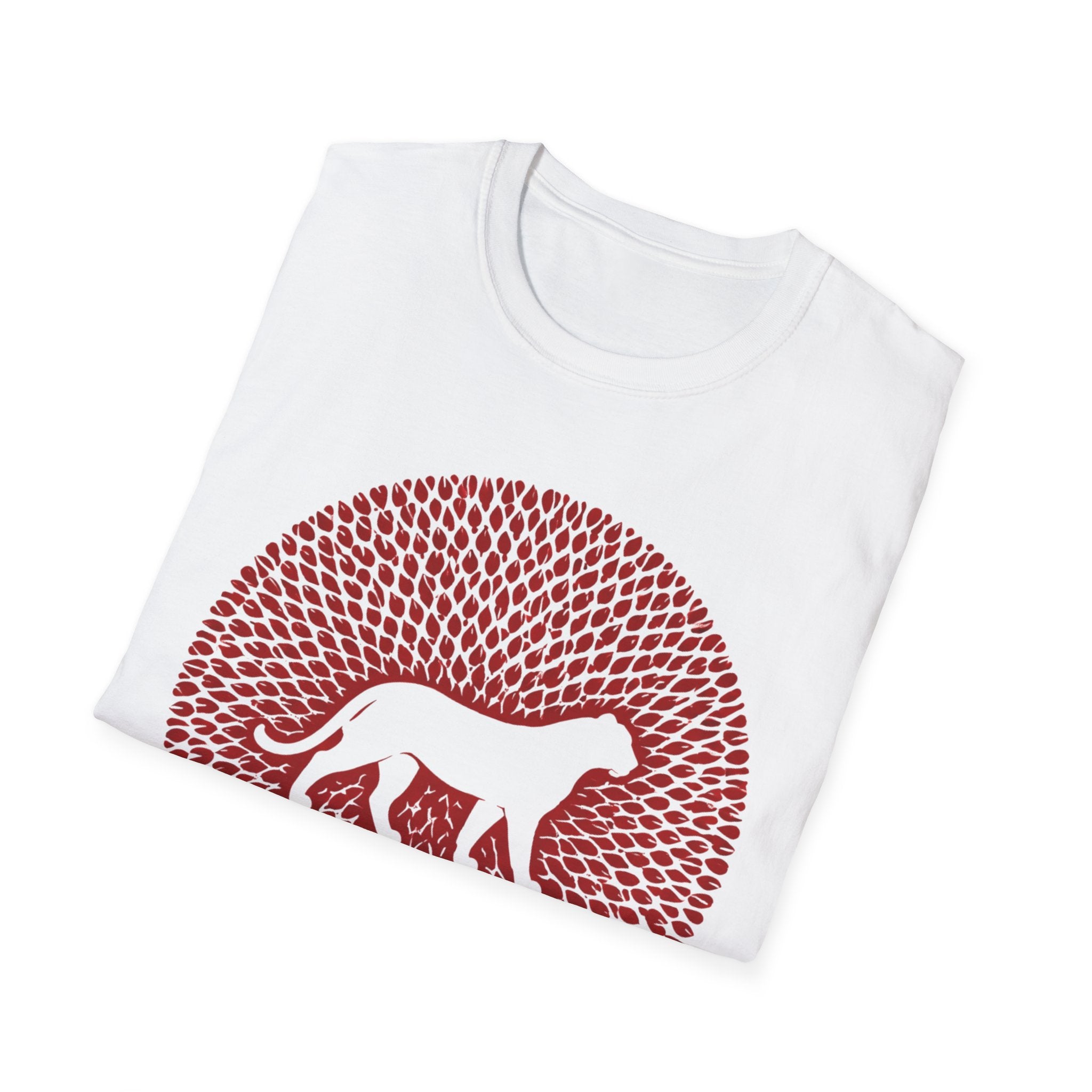 Dog Silhouette Mandala T-Shirt — Red Floral Pattern Tee for Dog Lovers