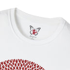 Panther Silhouette Mandala T-Shirt — Red Floral Pattern Tee for Cat Lovers