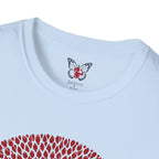 Panther Silhouette Mandala T-Shirt — Red Floral Pattern Tee for Cat Lovers