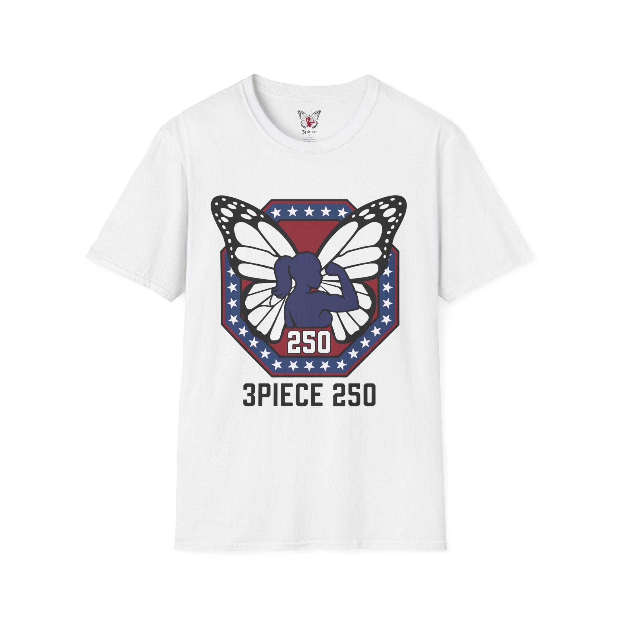 Butterfly Silhouette T-Shirt — Patriotic 3Piece 250 Graphic Tee