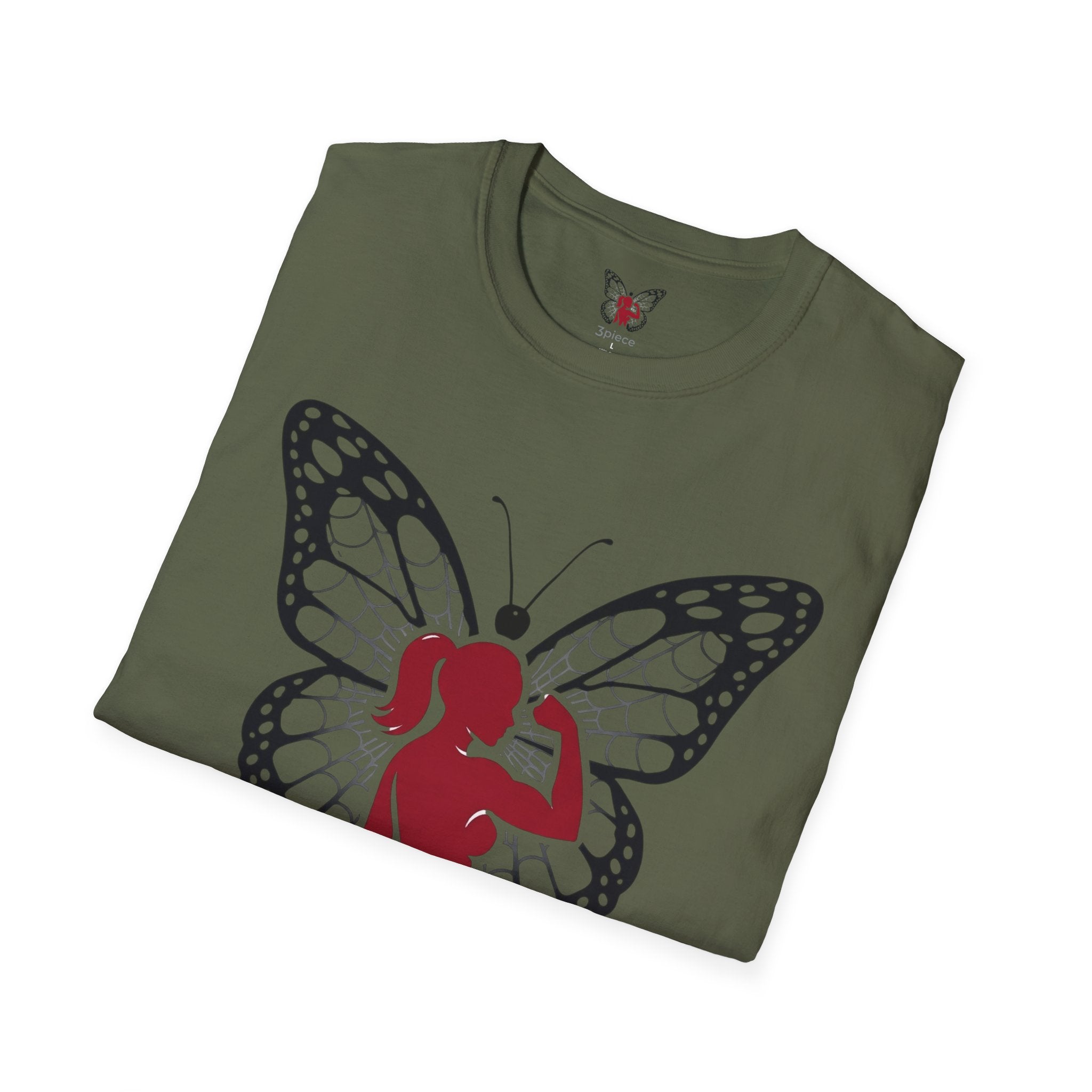 Butterfly Fitness Logo T-Shirt — "3piece" Silhouette Gym Tee