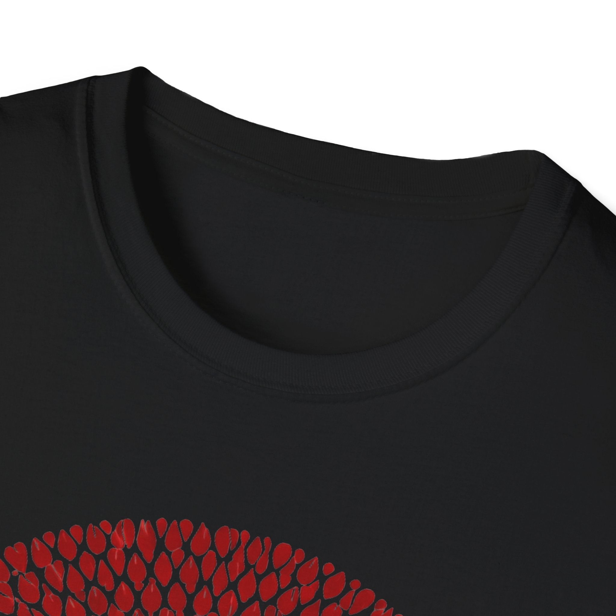 Dog Silhouette Mandala T-Shirt — Red Floral Pattern Tee for Dog Lovers