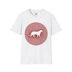 Panther Silhouette Mandala T-Shirt — Red Floral Pattern Tee for Cat Lovers