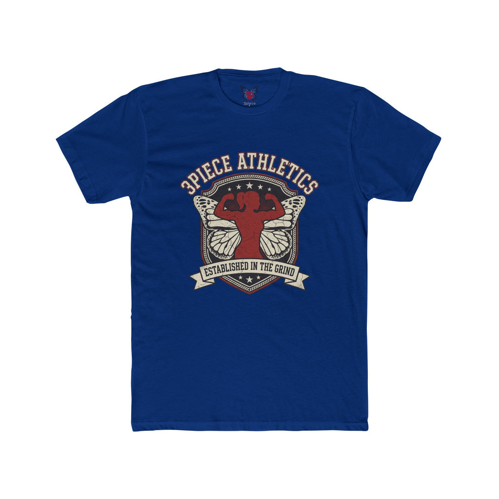 Vintage Sports Tee —3piece Athletics: Established in the Grind' Crew Shirt