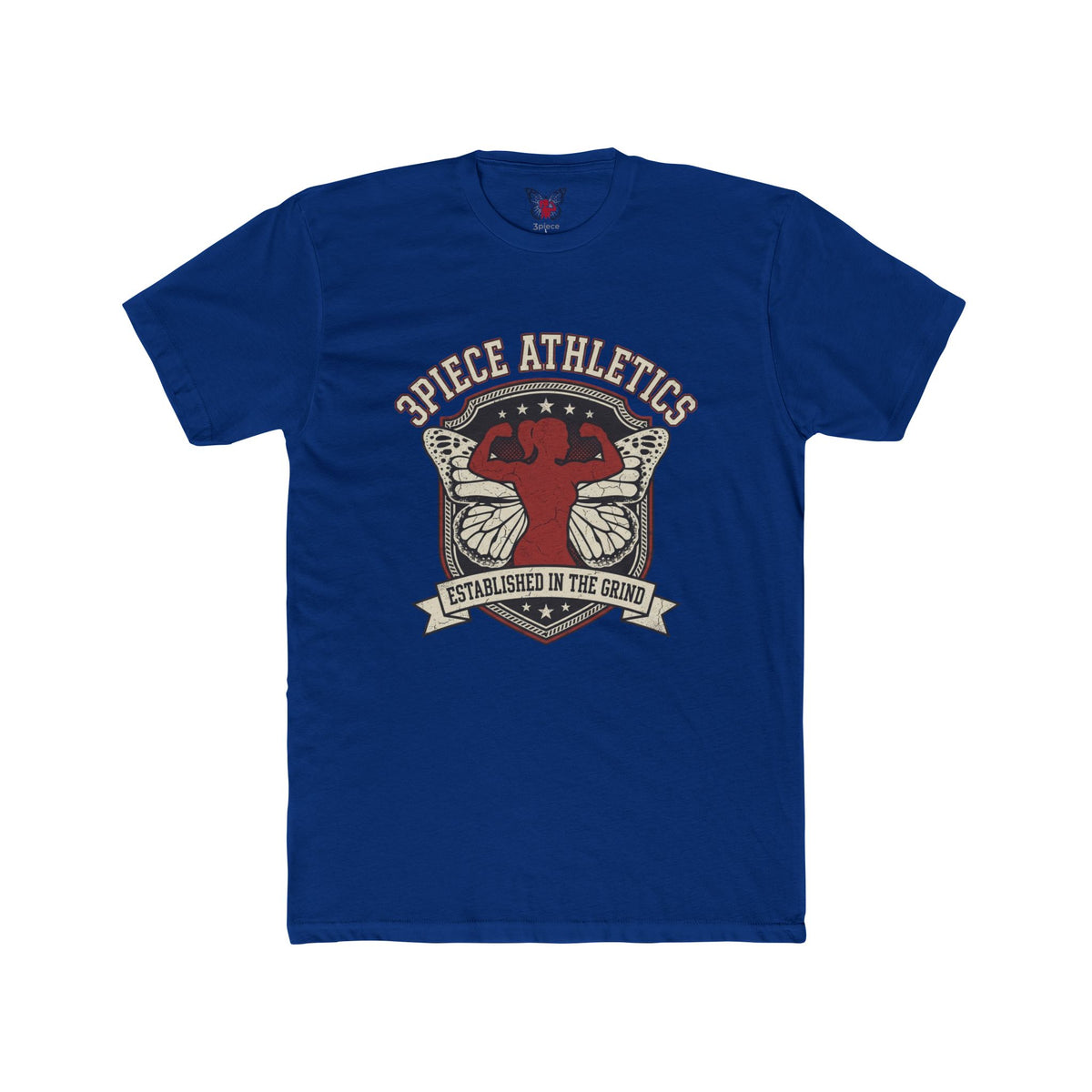 Vintage Sports Tee —3piece Athletics: Established in the Grind' Crew Shirt