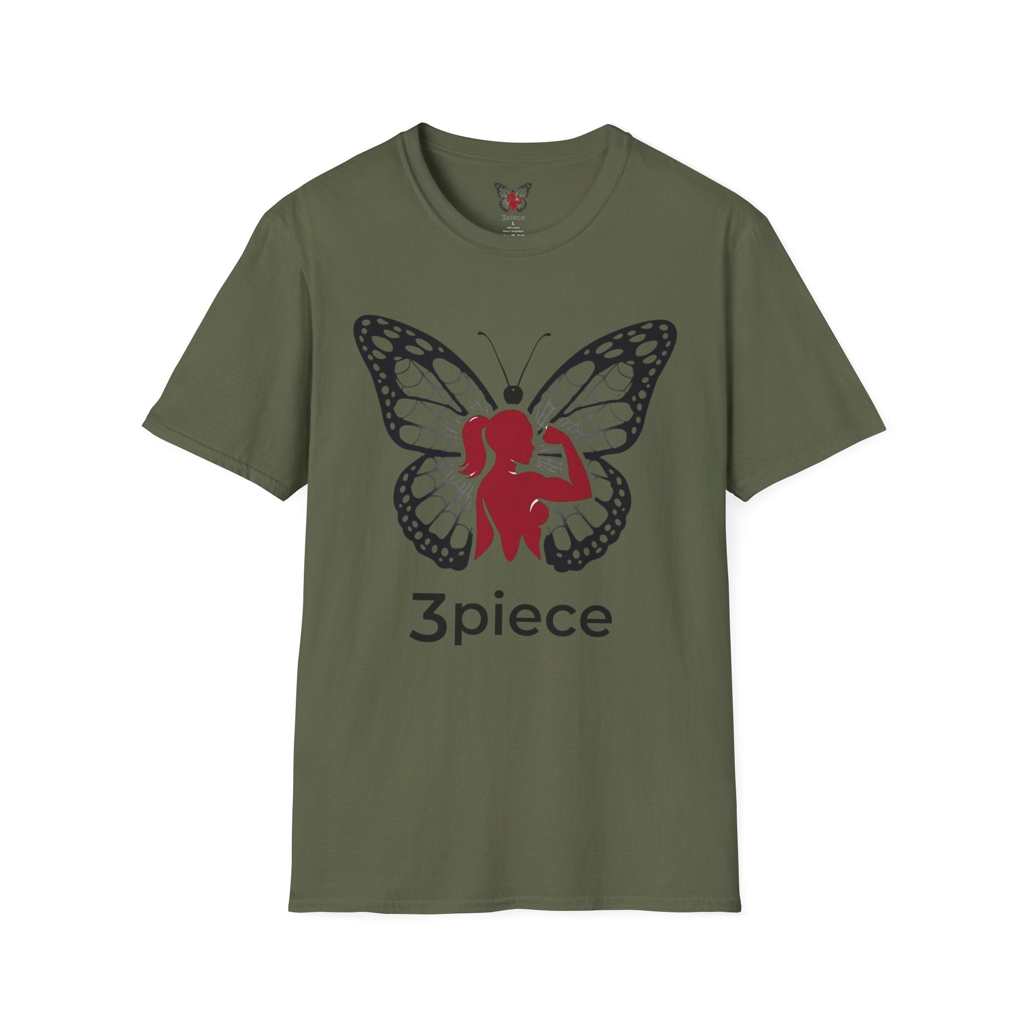 Butterfly Fitness Logo T-Shirt — "3piece" Silhouette Gym Tee