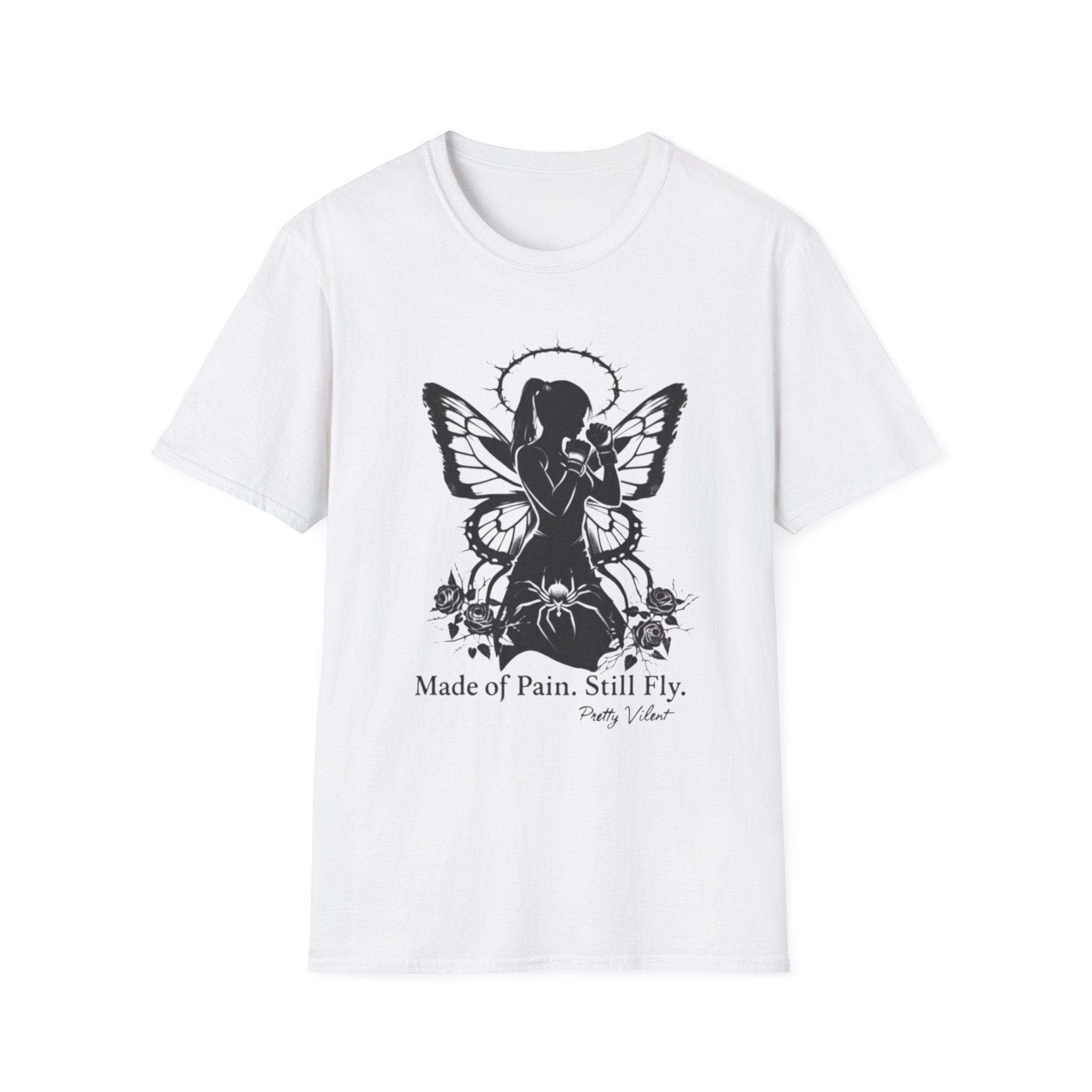 Butterfly Angel T-Shirt — "Made of Pain, Still Fly" Inspirational Tee