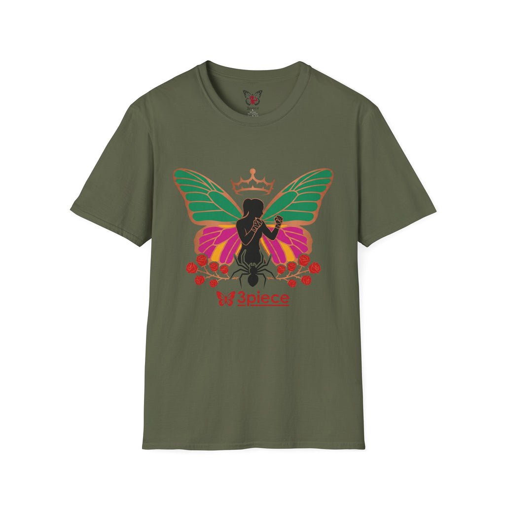 Butterfly Crown T-Shirt — Empowered Black Woman Silhouette Design