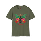 Butterfly Crown T-Shirt — Empowered Black Woman Silhouette Design
