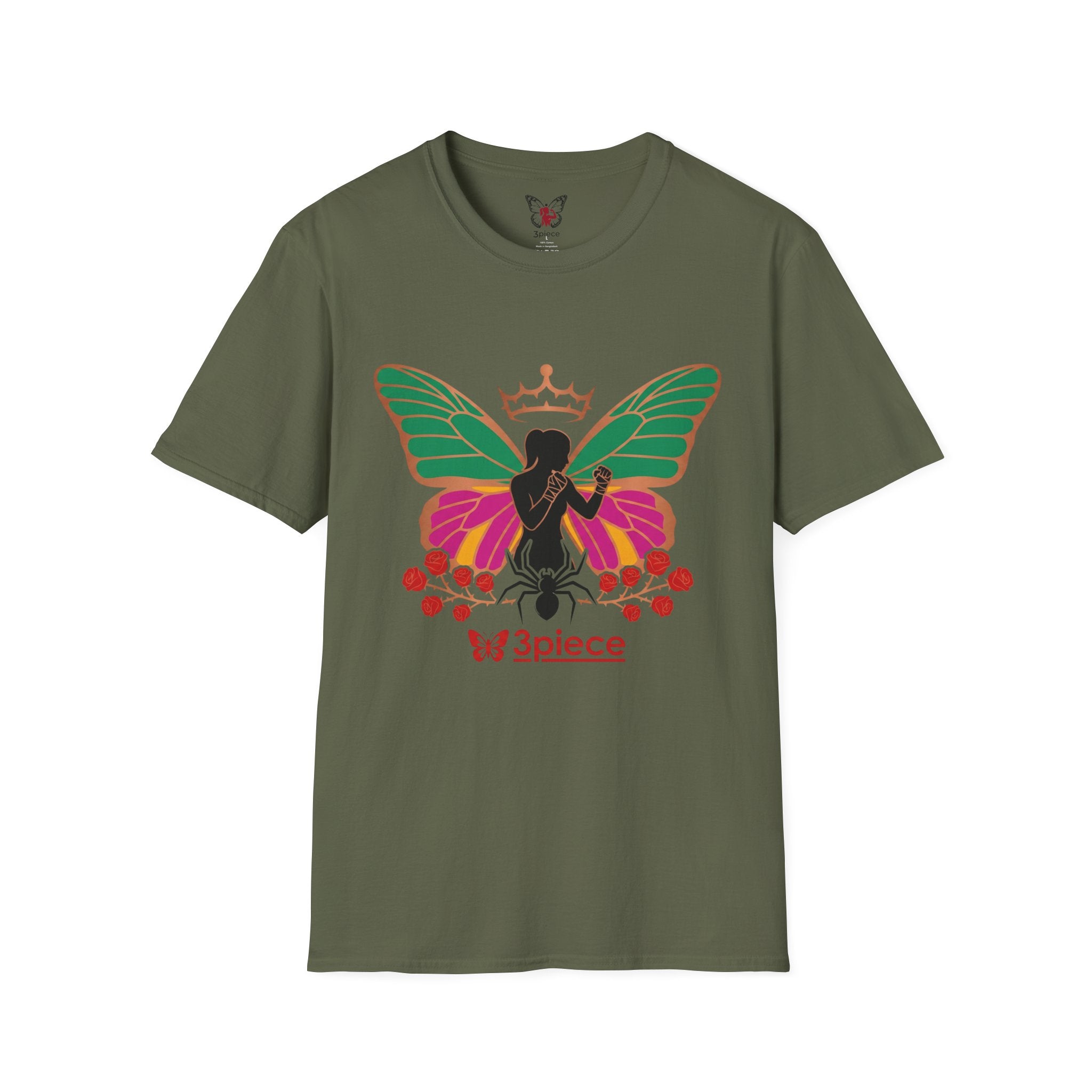 Butterfly Crown T-Shirt — Empowered Black Woman Silhouette Design