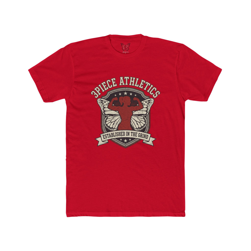 Vintage Sports Tee —3piece Athletics: Established in the Grind' Crew Shirt