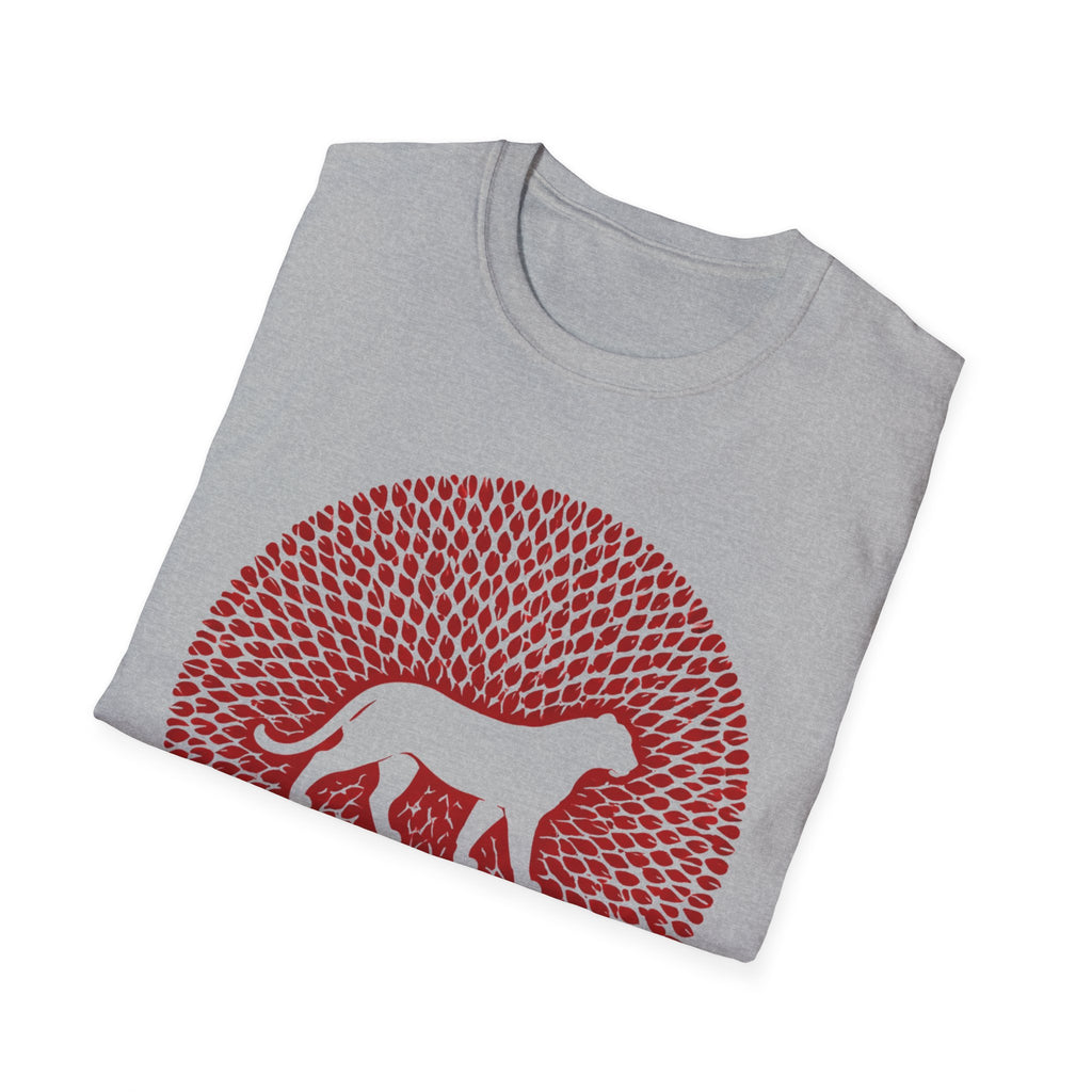 Dog Silhouette Mandala T-Shirt — Red Floral Pattern Tee for Dog Lovers