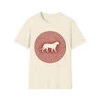Dog Silhouette Mandala T-Shirt — Red Floral Pattern Tee for Dog Lovers