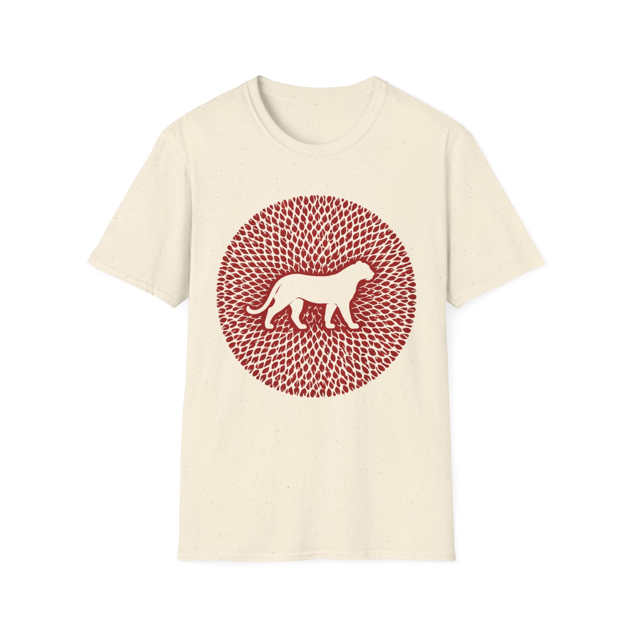Dog Silhouette Mandala T-Shirt — Red Floral Pattern Tee for Dog Lovers