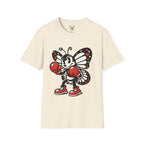 Boxing Butterfly T‑Shirt — Retro Mascot Graphic Tee for Fans of Sporty, Playful Style