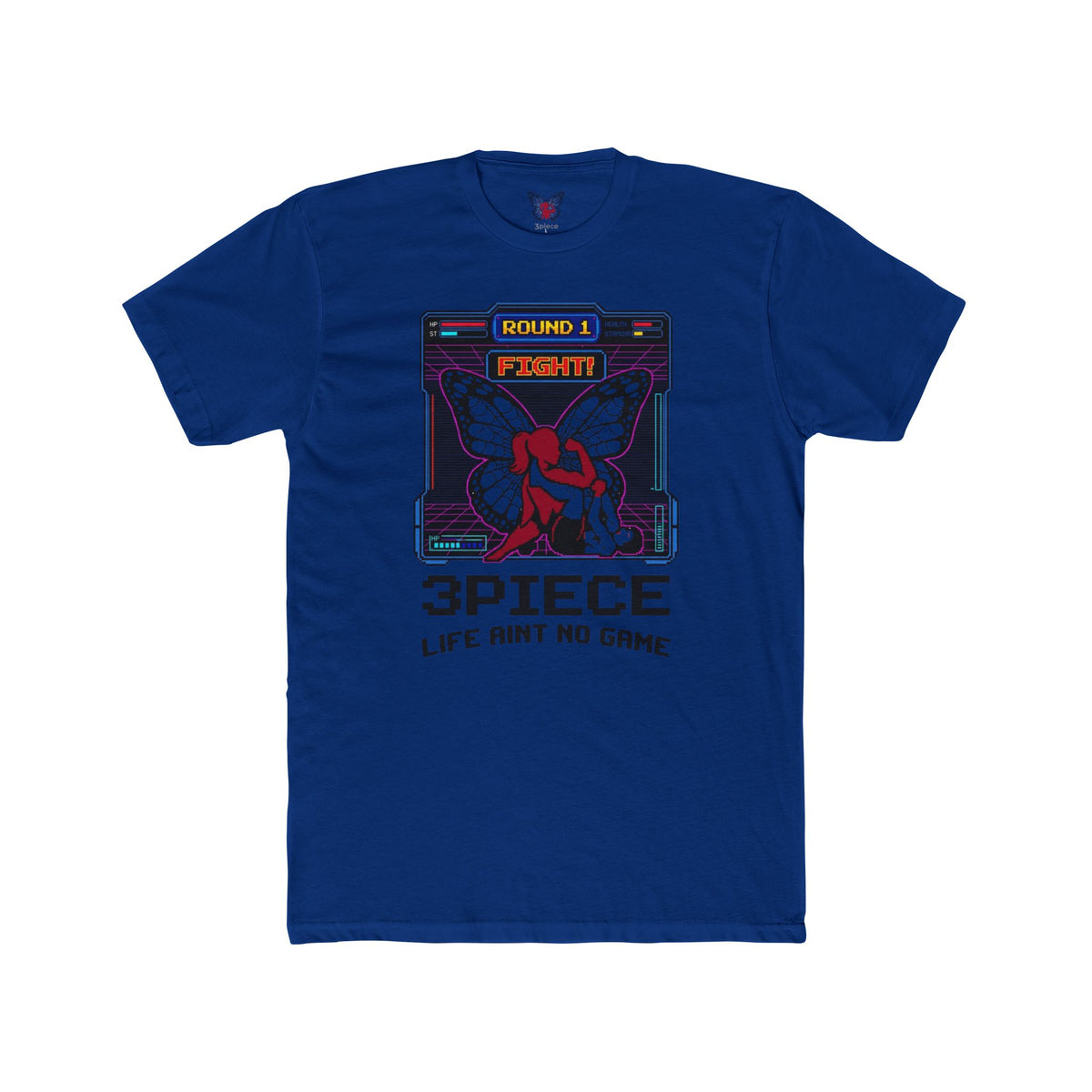 Retro Arcade Butterfly Tee — “3PIECE Life Ain't No Game” Graphic T-Shirt