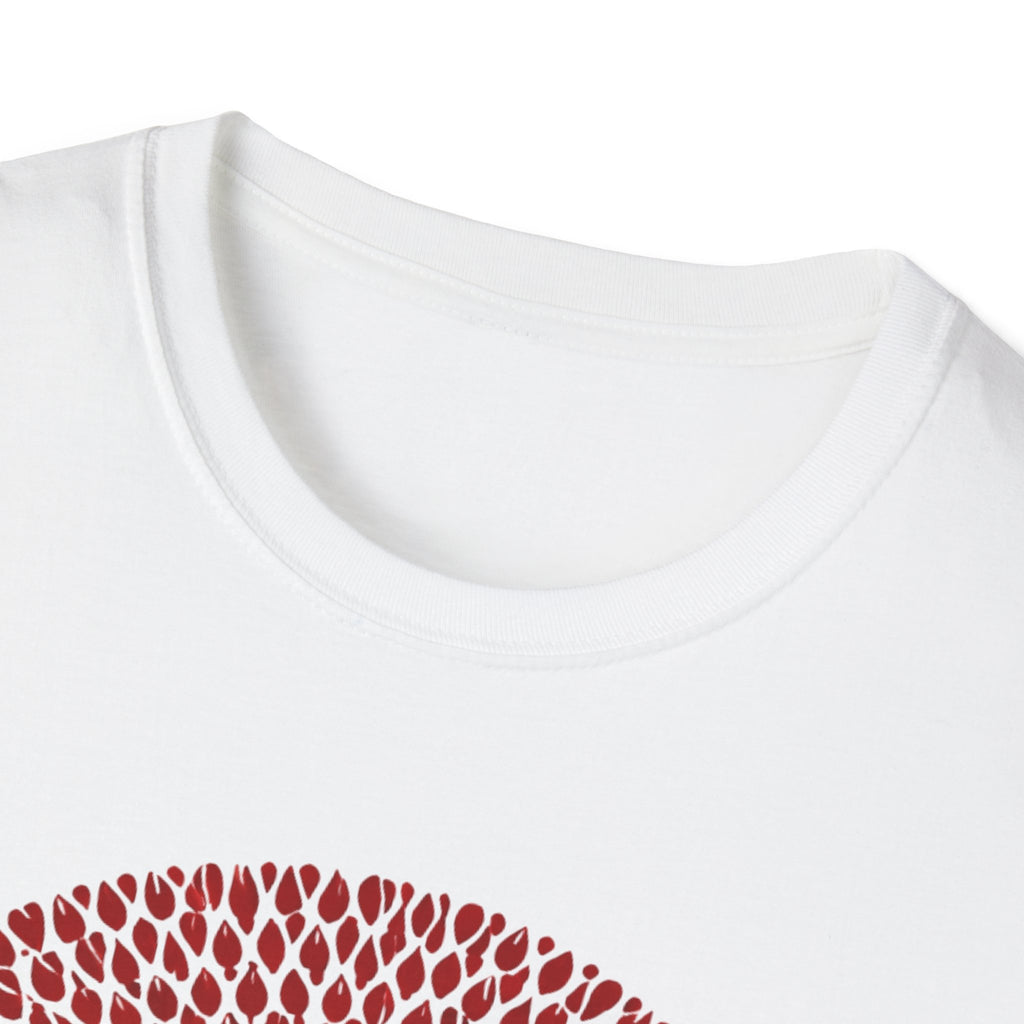 Dog Silhouette Mandala T-Shirt — Red Floral Pattern Tee for Dog Lovers