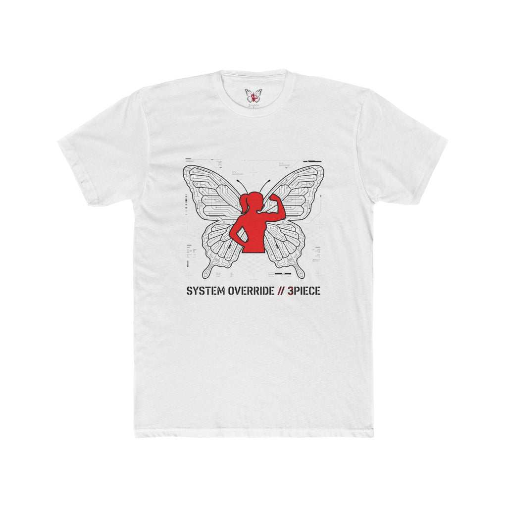 Butterfly Rebel Tee — "SYSTEM OVERRIDE // 3PIECE" Graphic Shirt