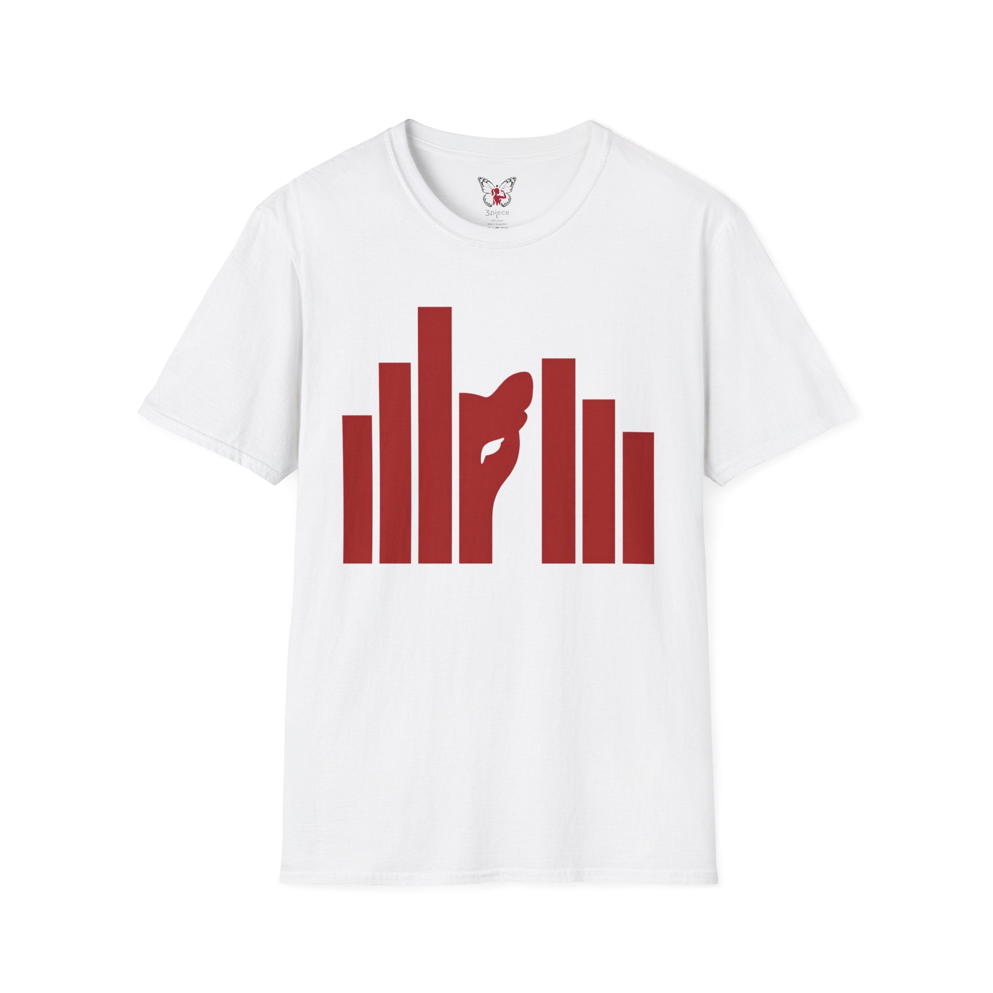 Panther Half-Face Tee — Fierce Panther Hiding Behind Gate