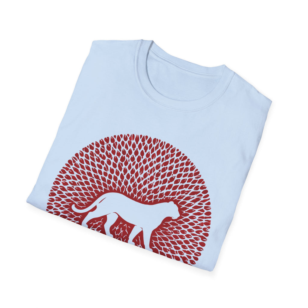 Dog Silhouette Mandala T-Shirt — Red Floral Pattern Tee for Dog Lovers