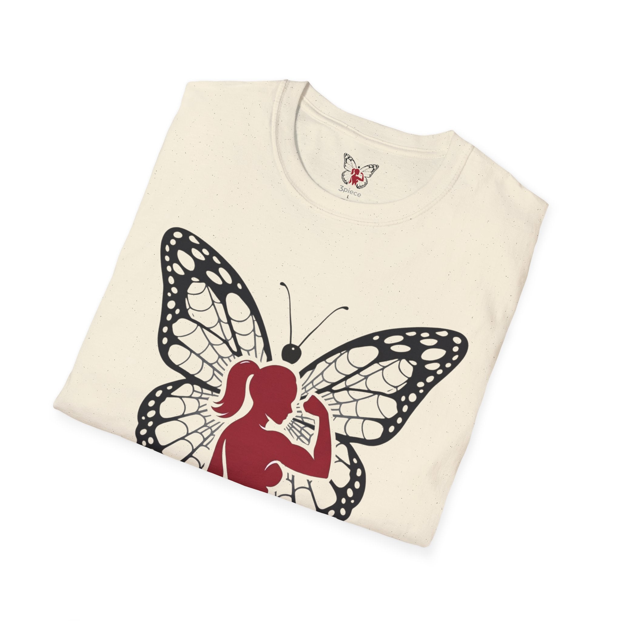 Butterfly Fitness Logo T-Shirt — "3piece" Silhouette Gym Tee