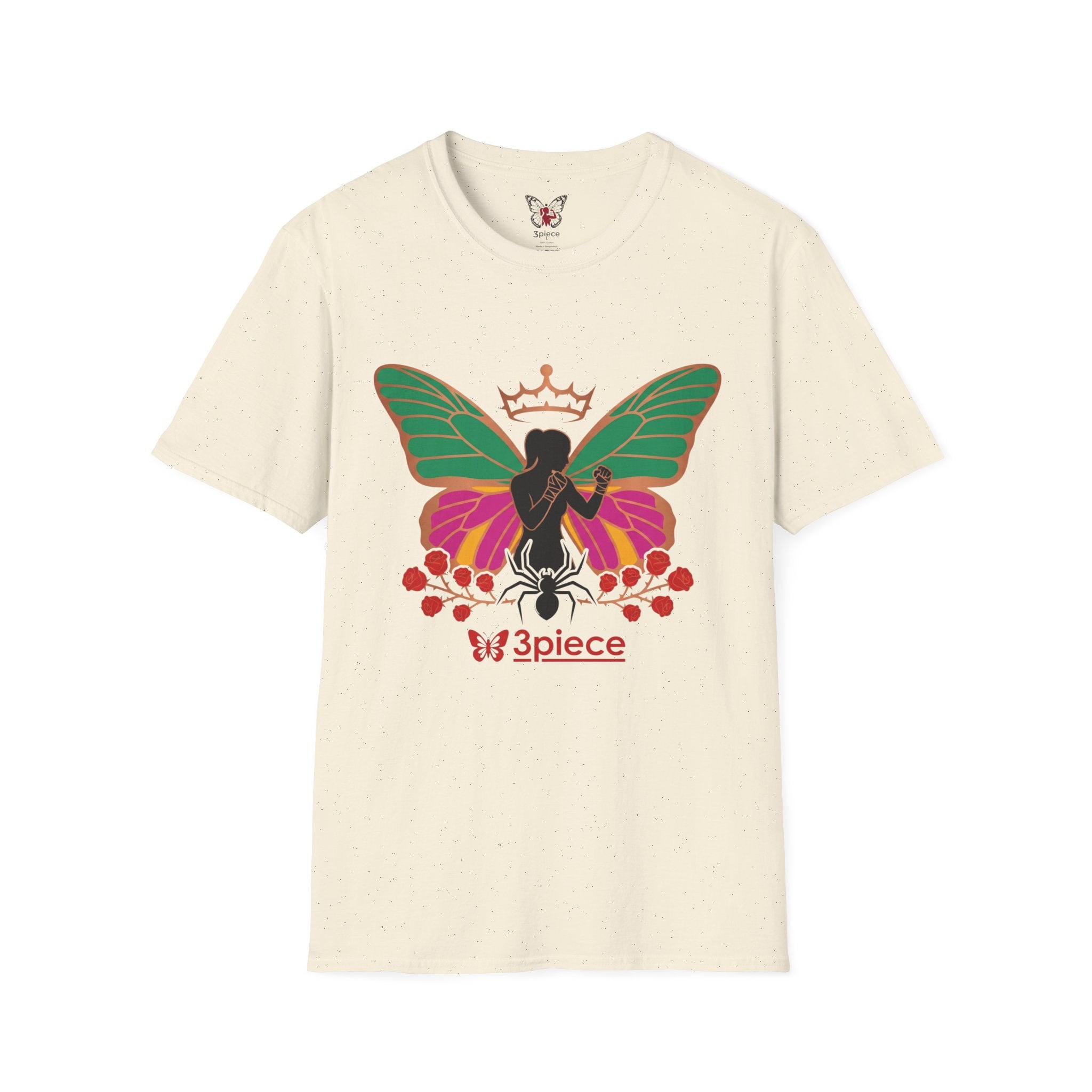 Butterfly Crown T-Shirt — Empowered Black Woman Silhouette Design