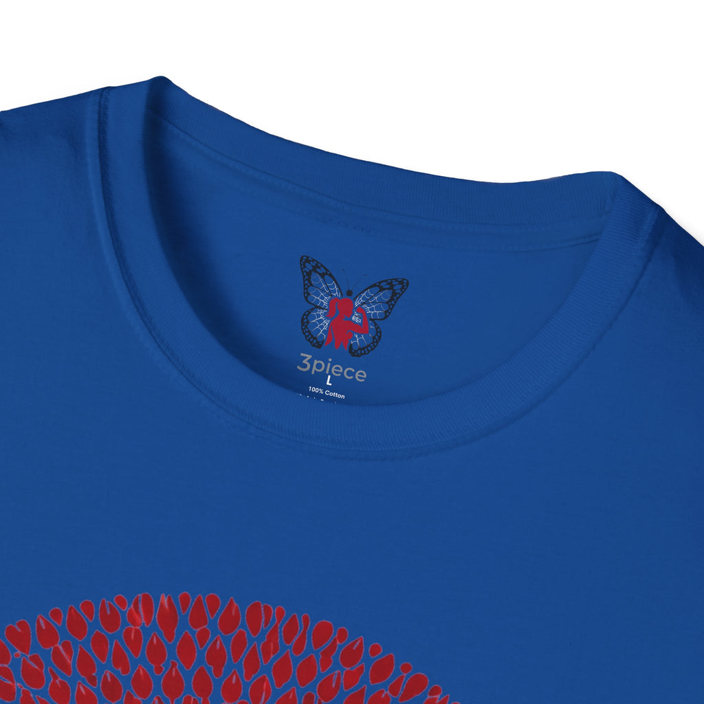 Panther Silhouette Mandala T-Shirt — Red Floral Pattern Tee for Cat Lovers