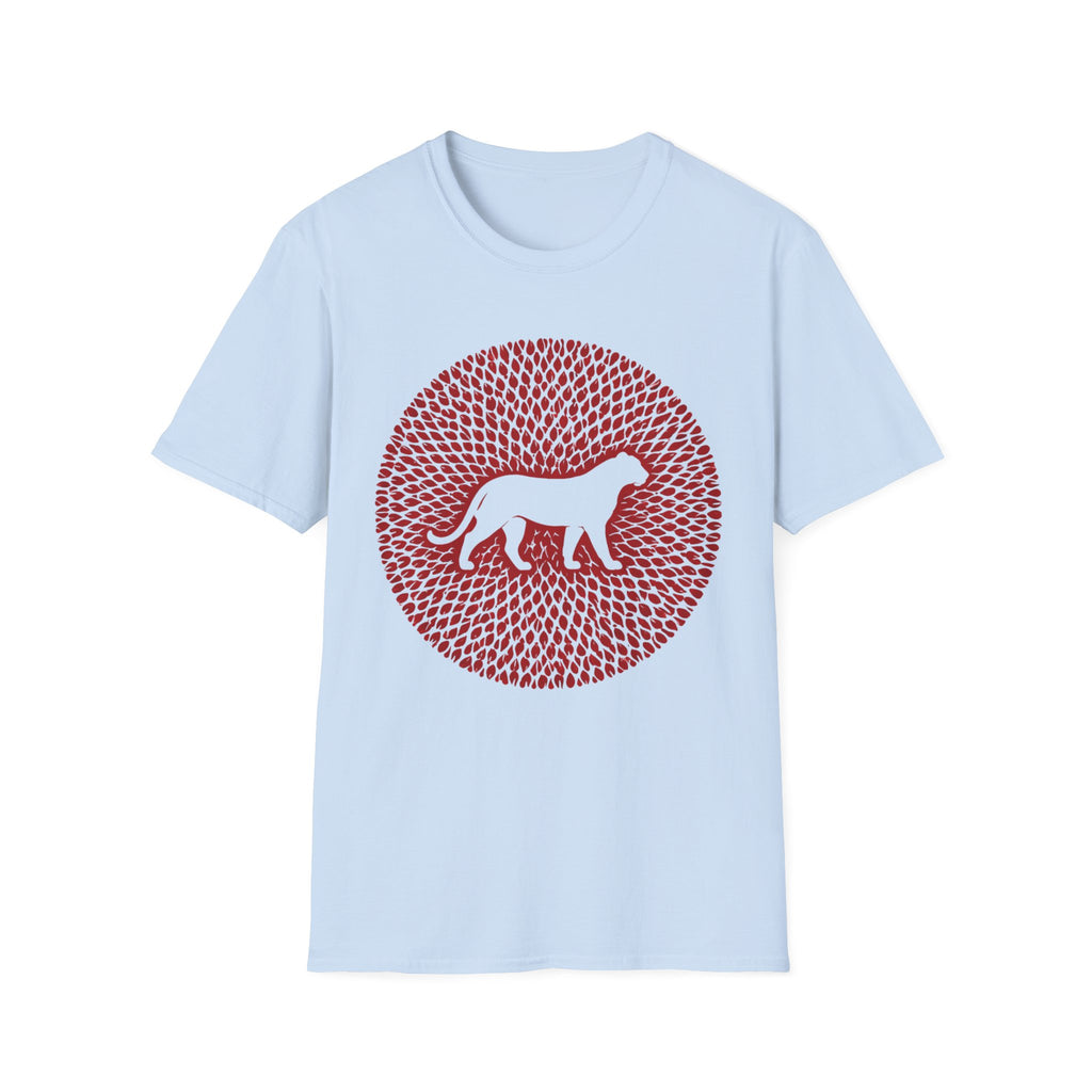 Dog Silhouette Mandala T-Shirt — Red Floral Pattern Tee for Dog Lovers