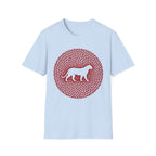 Dog Silhouette Mandala T-Shirt — Red Floral Pattern Tee for Dog Lovers