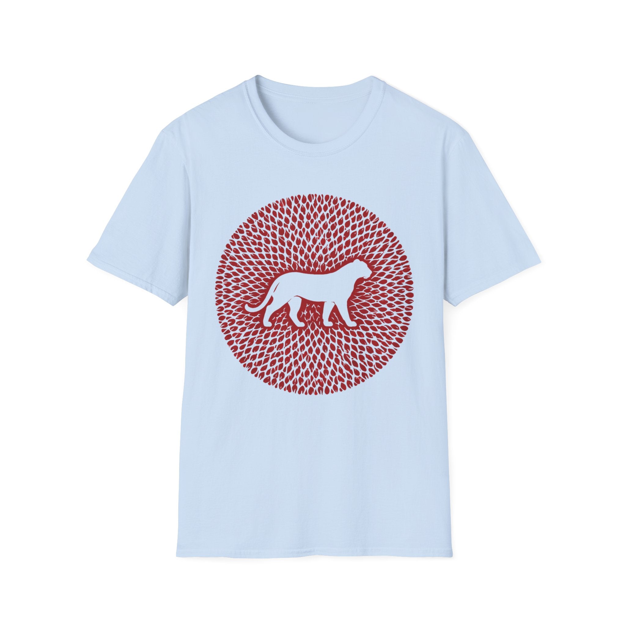 Dog Silhouette Mandala T-Shirt — Red Floral Pattern Tee for Dog Lovers