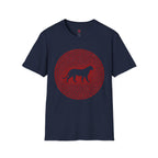 Panther Silhouette Mandala T-Shirt — Red Floral Pattern Tee for Cat Lovers