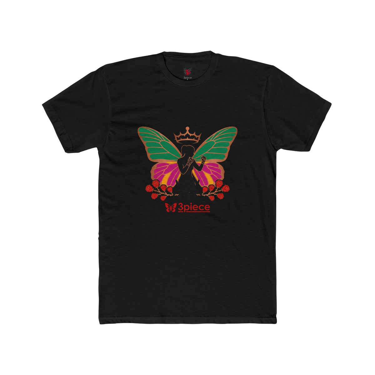 Butterfly Crown Tee — 'W3piece' Graphic Cotton T-Shirt