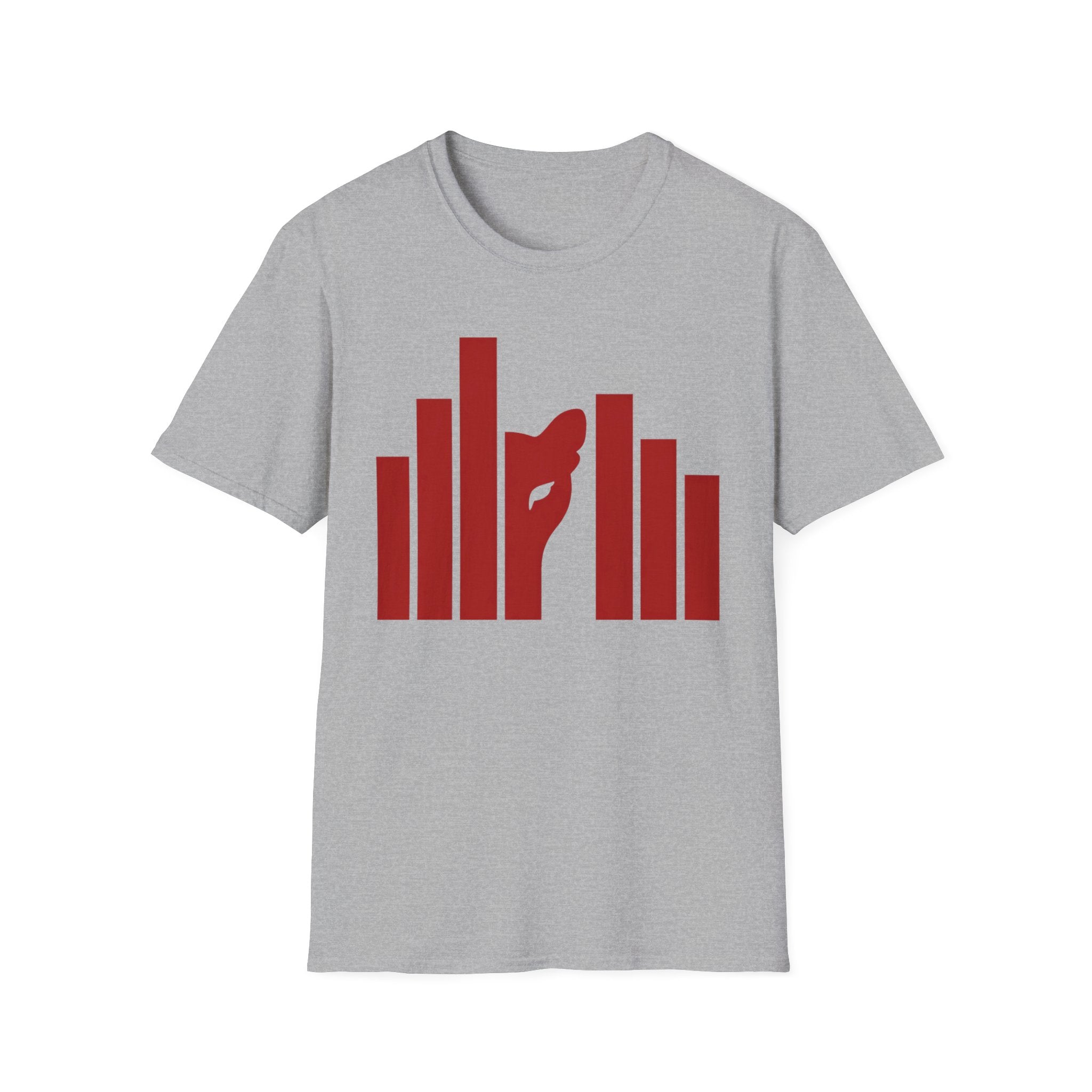 Panther Half-Face Tee — Fierce Panther Hiding Behind Gate