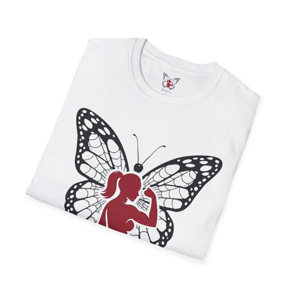 Butterfly Fitness Logo T-Shirt — "3piece" Silhouette Gym Tee