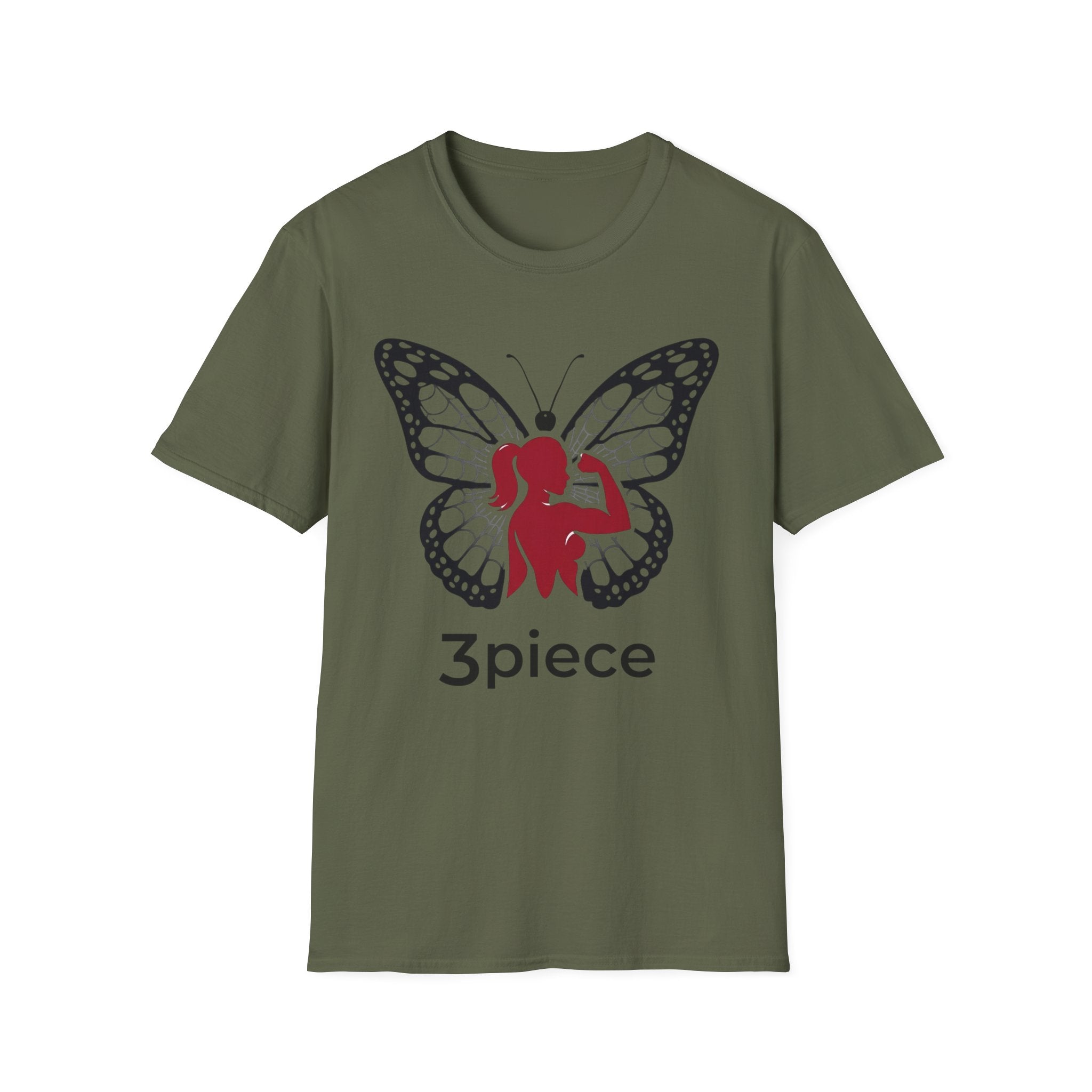 Butterfly Fitness Logo T-Shirt — "3piece" Silhouette Gym Tee