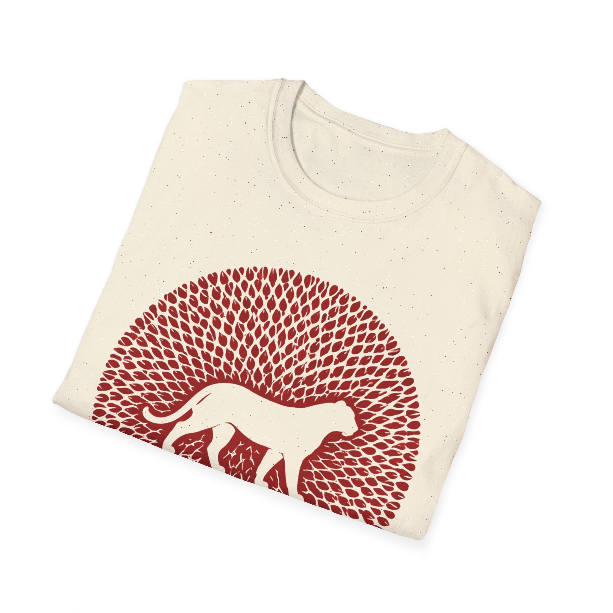 Dog Silhouette Mandala T-Shirt — Red Floral Pattern Tee for Dog Lovers