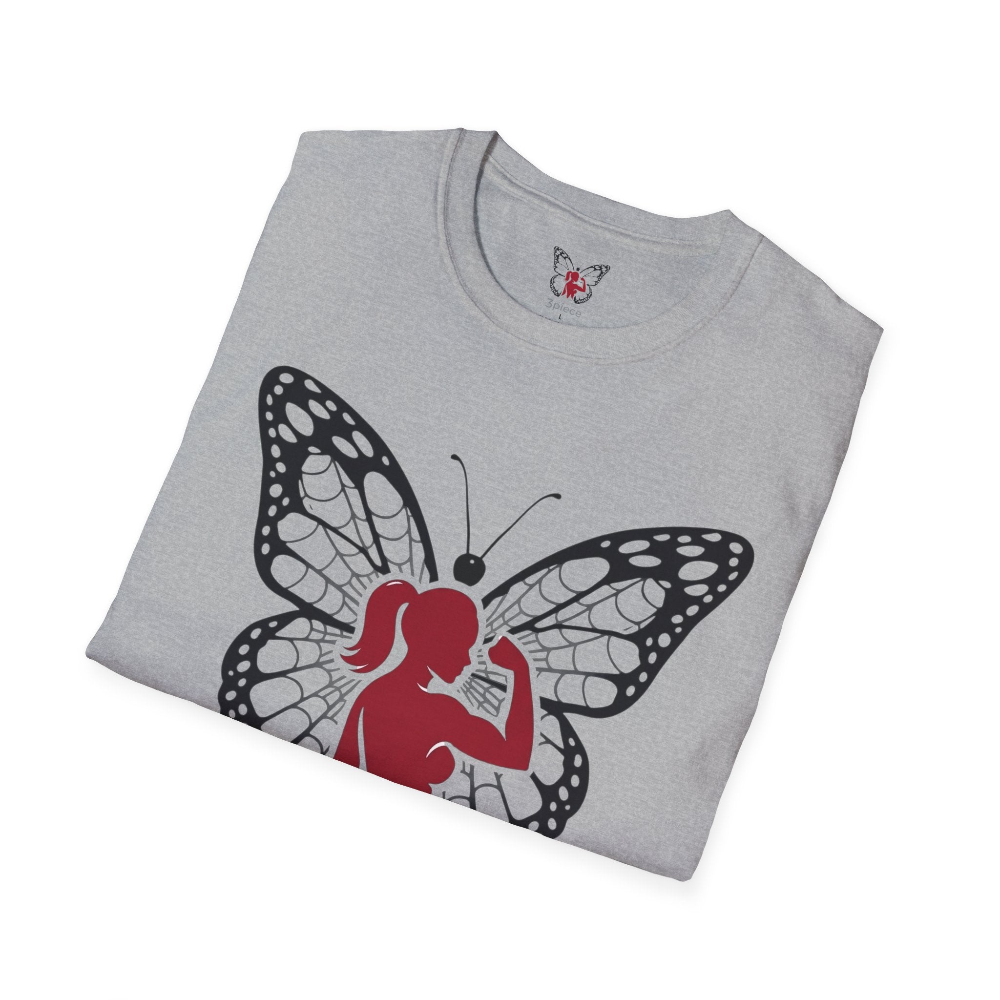 Butterfly Fitness Logo T-Shirt — "3piece" Silhouette Gym Tee